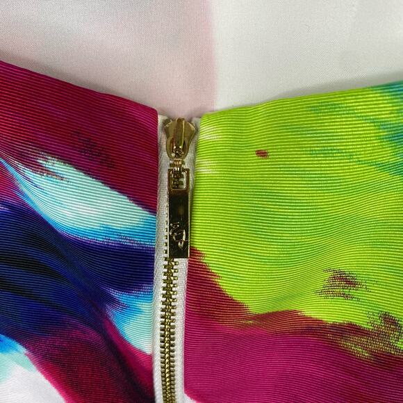 Eliza J Womens size 10 P Floral Bird Dress Belted Tulle Lined Cutout Fit & Flare - Picture 12 of 15